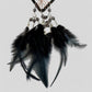 Handmade Black Heart Shape Tree of Life Dreamcatcher with Black Feathers - Black Obsidian Rearview Mirror Hanging or Wall Hanging