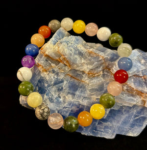 Rainbow Harmony Natural Stone Bracelet – 8mm (Medium Wrists)