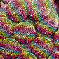 Bespattered Facade Everyone's Favorite Word Rainbow Leopard Print Button Pin