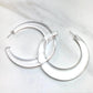 Clear Vintage Lucite Ashlie Hoop Earrings 3 Inch