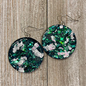 Planet Glitter Large Dangly Earrings