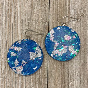 Planet Glitter Large Dangly Earrings
