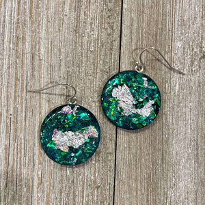Planet Glitter Medium Dangly Earrings