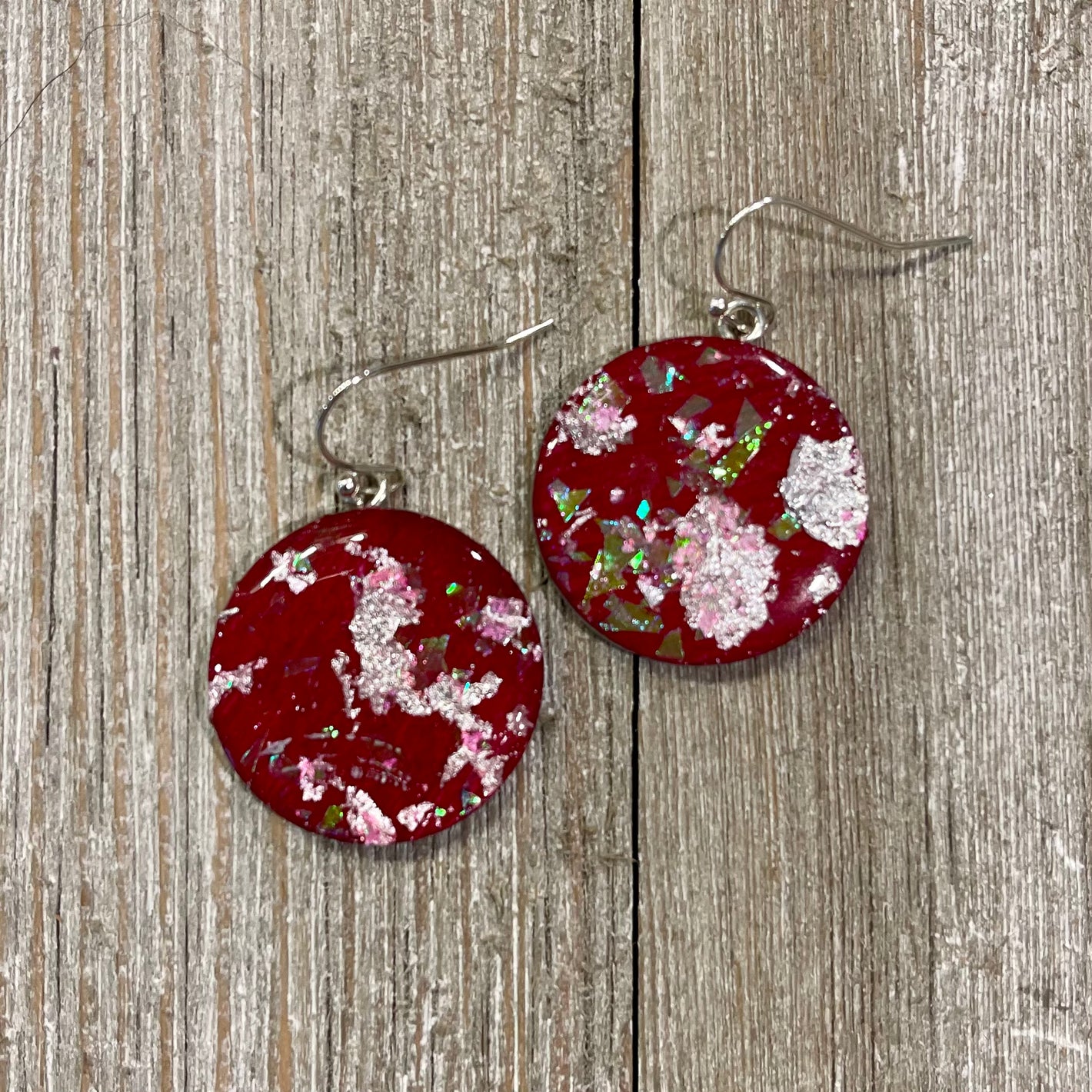 Planet Glitter Medium Dangly Earrings