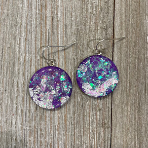 Planet Glitter Medium Dangly Earrings