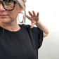 Clear Vintage Lucite Ashlie Hoop Earrings 3 Inch