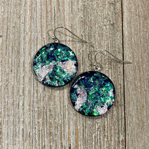 Planet Glitter Medium Dangly Earrings
