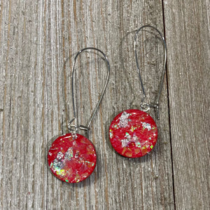 Planet Glitter Long Dangly Earrings