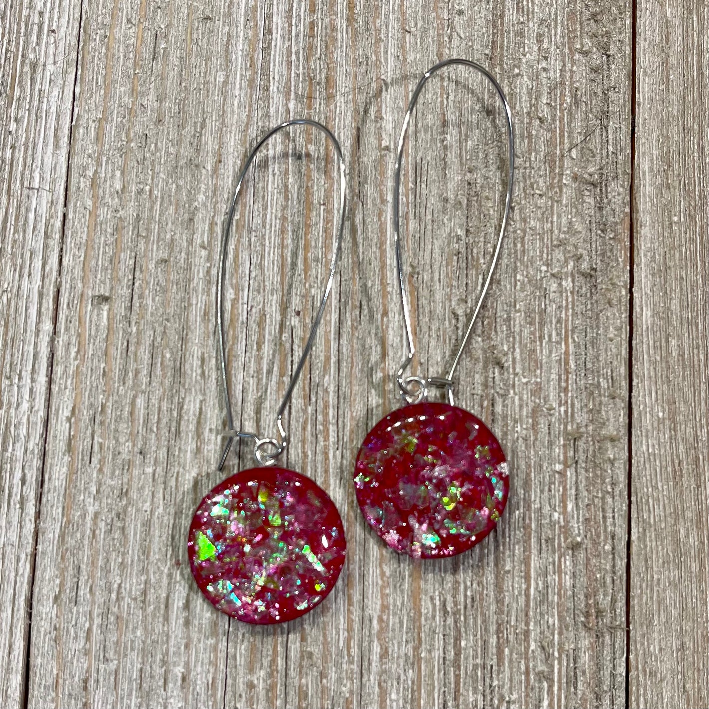 Planet Glitter Long Dangly Earrings