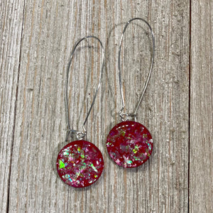 Planet Glitter Long Dangly Earrings
