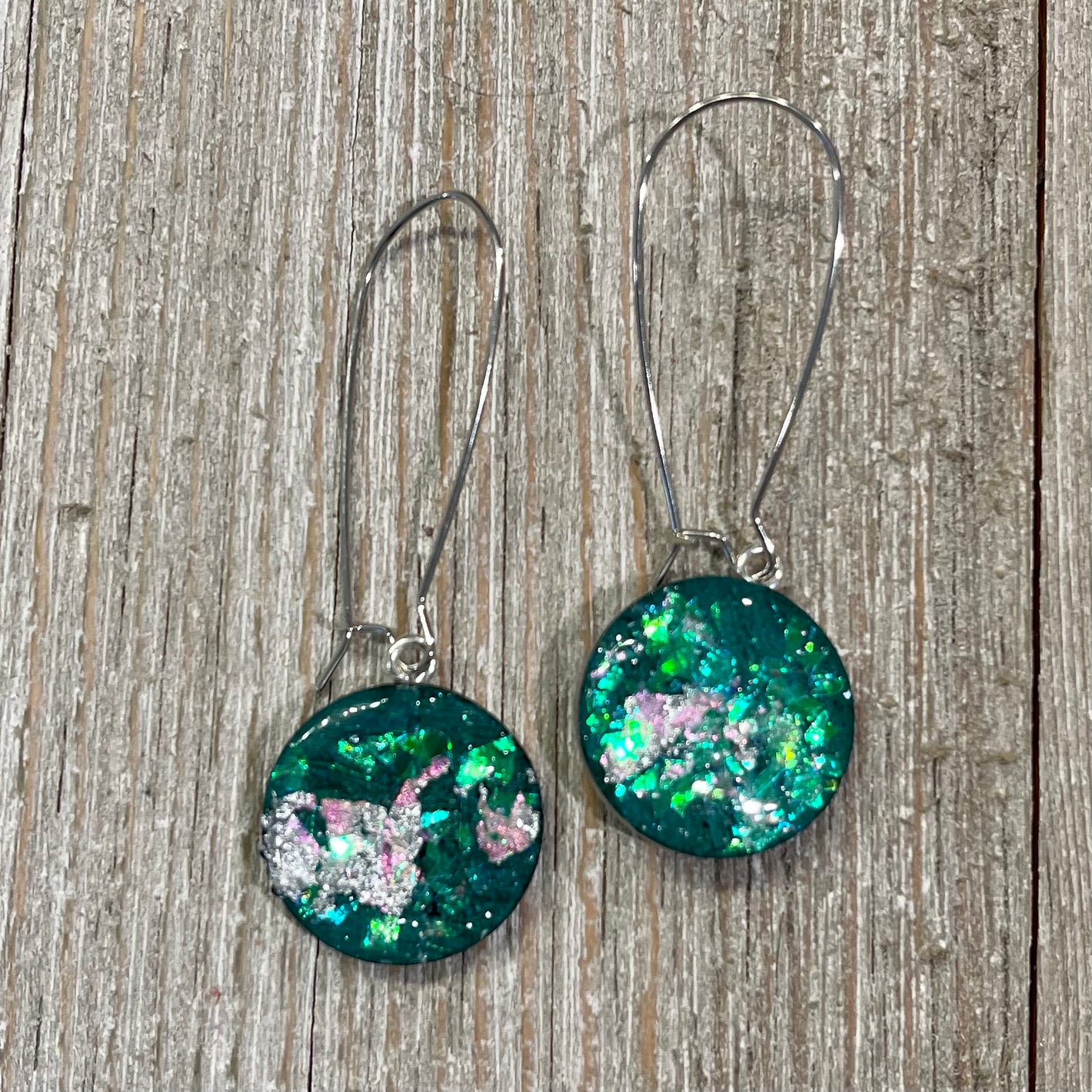 Planet Glitter Long Dangly Earrings