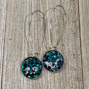 Planet Glitter Long Dangly Earrings