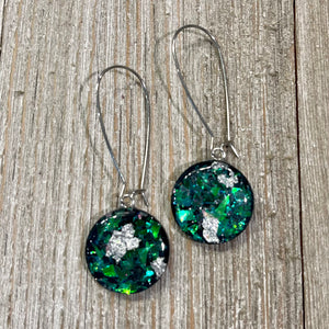 Planet Glitter Long Dangly Earrings