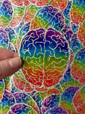 Bespattered Facade Rainbow Brain Glitter Sticker