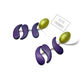 Purple & Olive Swish Moonglow Statement Earrings *