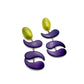 Purple & Olive Swish Moonglow Statement Earrings *