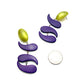 Purple & Olive Swish Moonglow Statement Earrings *