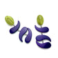 Purple & Olive Swish Moonglow Statement Earrings *