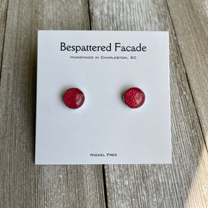 Mini Motif Studs - Red Croc