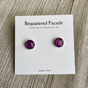 Mini Motif Studs - Purple Croc