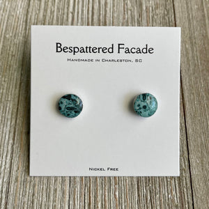Mini Motif Studs - Teal Splatter