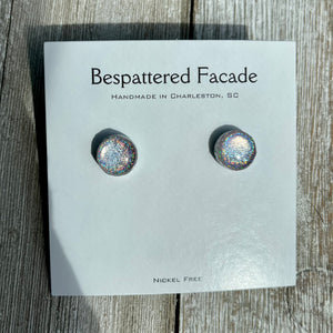 Mini Motif Studs - Silver Iridescent
