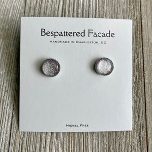 Mini Motif Studs - Silver Iridescent