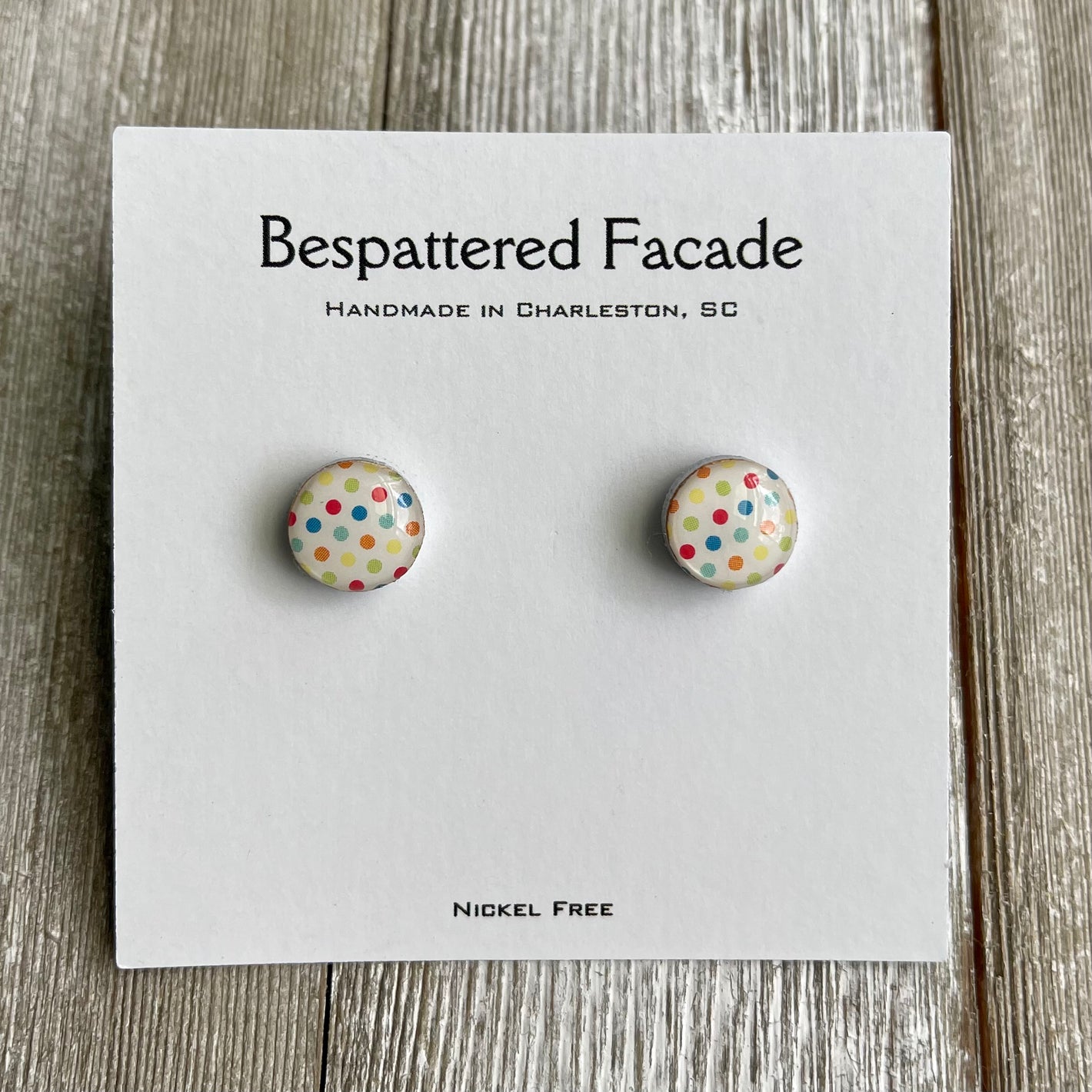 Mini Motif Studs - Rainbow Dot