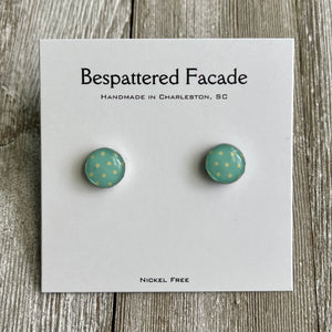 Mini Motif Studs - Aqua Dot