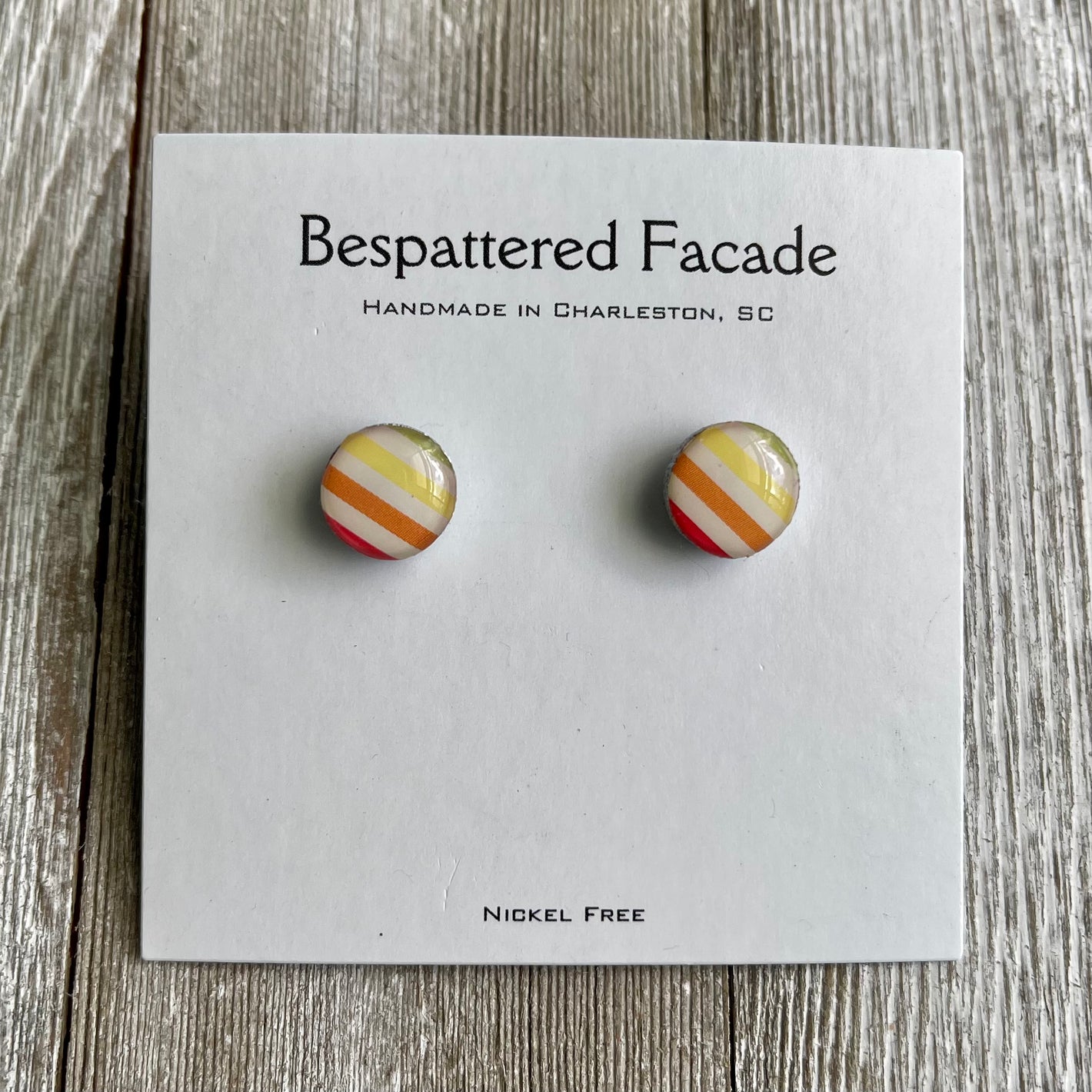Mini Motif Studs - Warm Stripes