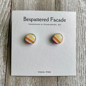 Mini Motif Studs - Warm Stripes
