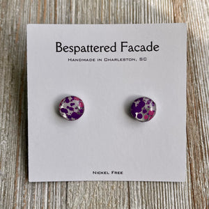 Mini Motif Studs - Purple Splatter