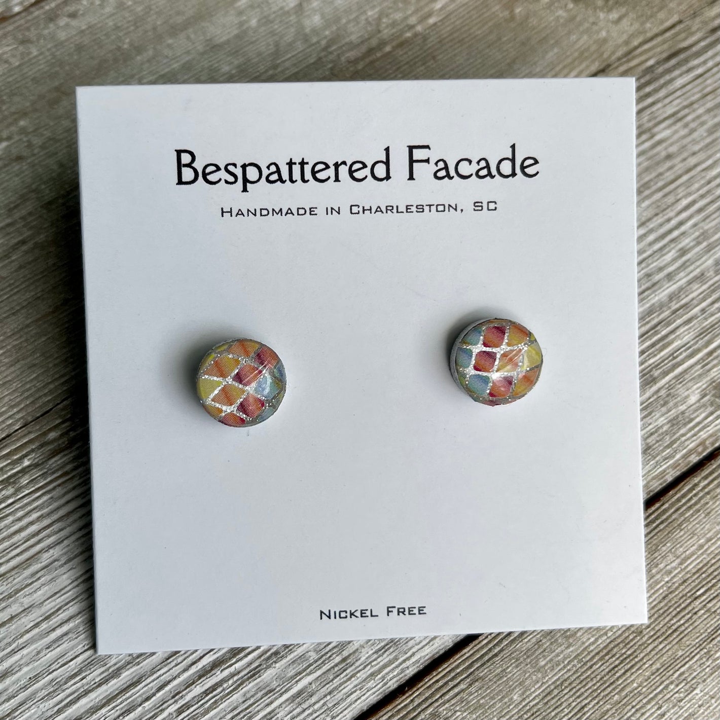 Mini Motif Studs - Rainbow Waves