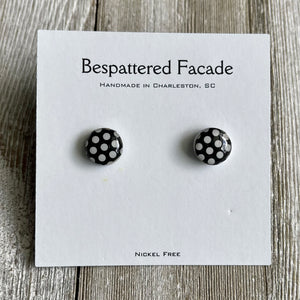 Mini Motif Studs - Black Dot