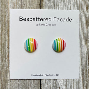 Light Rainbow Stripes Stud Earrings