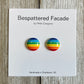 Rainbow Stripes Stud Earrings - Full 3 Earring Set