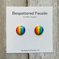 Bright Rainbow Stripes Stud Earrings