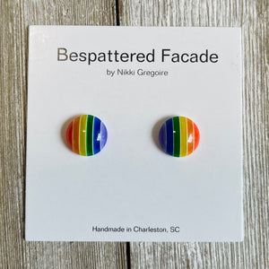 Rainbow Stripes Stud Earrings