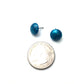 Peacock Capiz Glow Retro Button Stud Earrings
