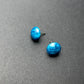 Peacock Capiz Glow Retro Button Stud Earrings