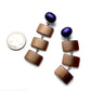 Purple & Chocolate Geometric Stack Moonglow Statement Earrings *