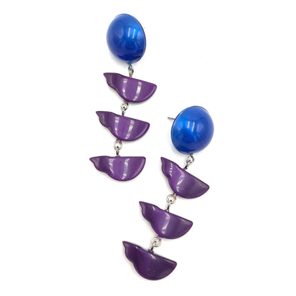 Deep Purple & Blue Cloud Moonglow Earrings *