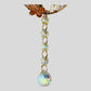 Gold Metal Cat Suncatcher with Colorful Beads and Shimmering Crystals  -- Window Hanging or Wall Hanging