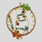 Gold Metal Cat Suncatcher with Colorful Beads and Shimmering Crystals  -- Window Hanging or Wall Hanging