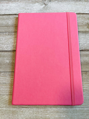 Pink Sparkly Faux Leather Glitter Lined Hardcover Notebook