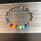 Chakra & Black Spectrolite Energy Balance Bracelet – 8mm Beads (Small to Medium Wrists)