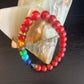 Chakra & Red Turquoise Energy Alignment Bracelet – 8mm Beads for Spiritual Protection & Vitality (Small to Medium Wrists)