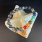 Chakra & Black Spectrolite Energy Balance Bracelet – 8mm Beads (Small to Medium Wrists)