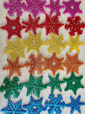 PREORDER - Set of 8 Rainbow Snowflake Ornaments