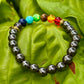 Chakra Healing Beads Bracelet with Hematite - Grounding, Protection & Balance